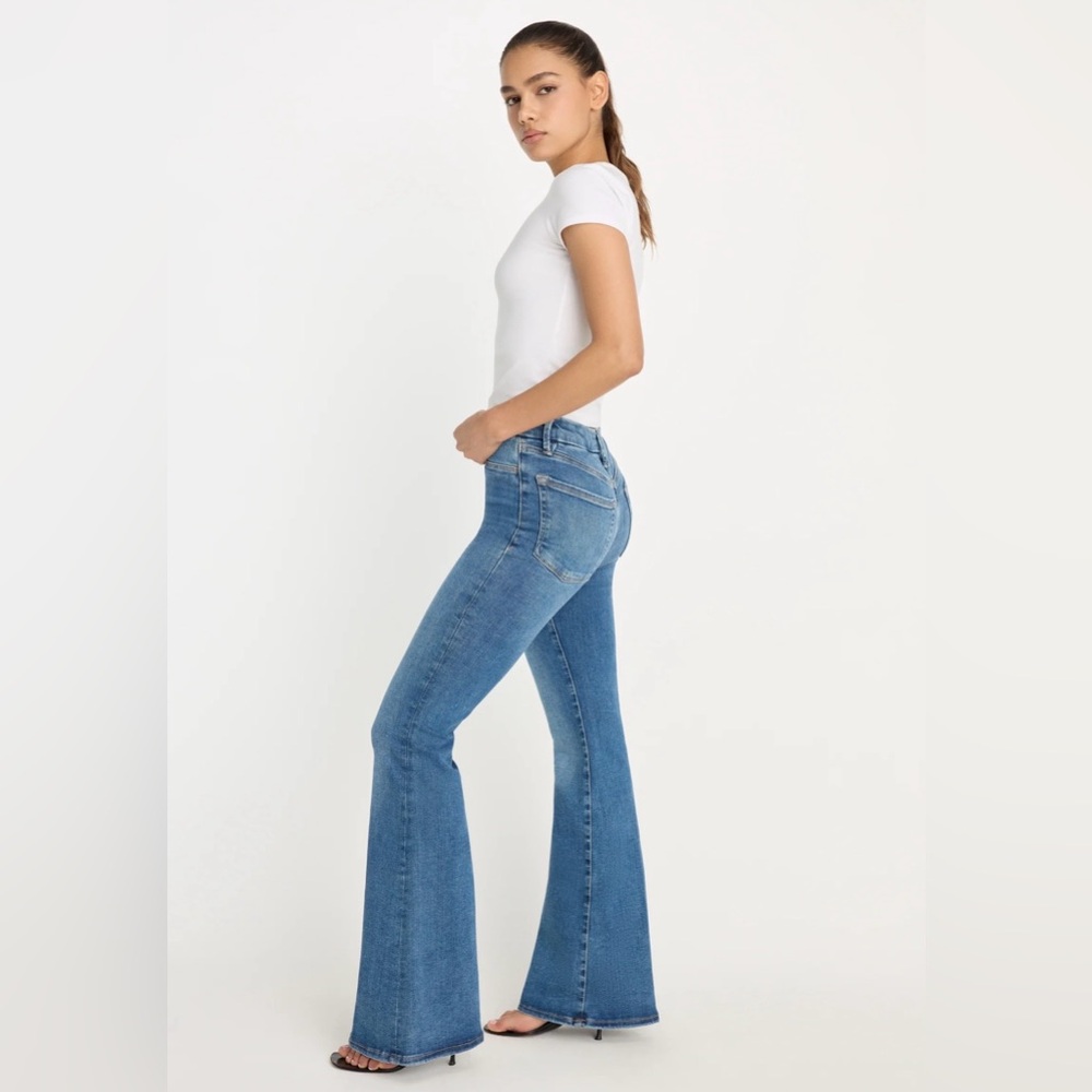 Spanx power stretch pull on flair jeans